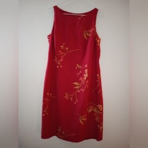 Jones New York lined silk/linen sleeveless sheath